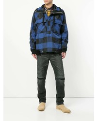 Мужская синяя ветровка с принтом от Sacai