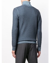 Мужская синяя вязаная водолазка от Gabriele Pasini