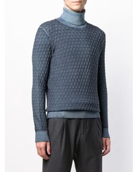 Мужская синяя вязаная водолазка от Gabriele Pasini