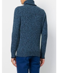 Мужская синяя вязаная водолазка от Dell'oglio