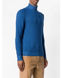 Мужская синяя вязаная водолазка от Tagliatore