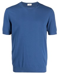 Мужская синяя вязаная футболка с круглым вырезом от Altea