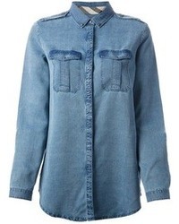 Синяя джинсовая блуза на пуговицах от Burberry