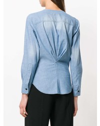 Синяя джинсовая блузка с длинным рукавом от Isabel Marant Etoile