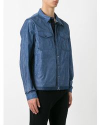Мужская синяя джинсовая куртка-рубашка с шипами от Moncler