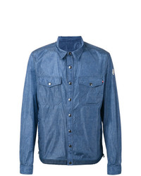 Мужская синяя джинсовая куртка-рубашка с шипами от Moncler