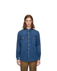 Мужская синяя джинсовая куртка-рубашка от Burberry