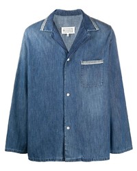 Мужская синяя джинсовая куртка-рубашка от Maison Margiela