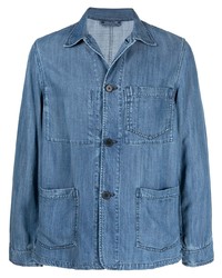Мужская синяя джинсовая куртка-рубашка от Officine Generale