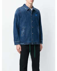 Мужская синяя джинсовая куртка-рубашка от Kenzo