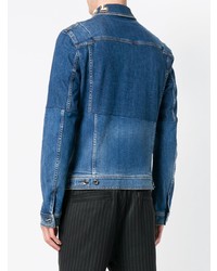 Мужская синяя джинсовая куртка с вышивкой от Dolce & Gabbana