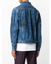 Мужская синяя джинсовая куртка с вышивкой от Givenchy