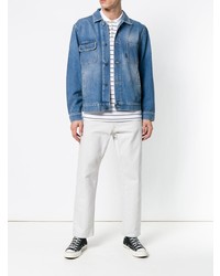 Мужская синяя джинсовая куртка от Moschino