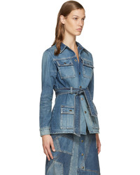 Женская синяя джинсовая куртка от Saint Laurent