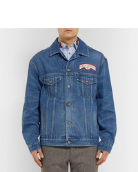 Мужская синяя джинсовая куртка от Gucci