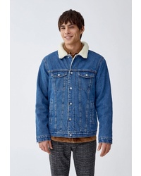 Мужская синяя джинсовая куртка от Pull&Bear