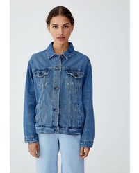 Женская синяя джинсовая куртка от Pull&Bear
