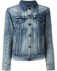 Женская синяя джинсовая куртка от Saint Laurent