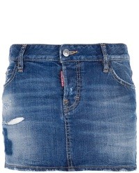 Синяя джинсовая мини-юбка от DSquared