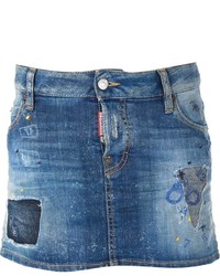 Синяя джинсовая мини-юбка от Dsquared2