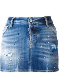 Синяя джинсовая мини-юбка от Dsquared2