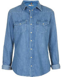 Синяя джинсовая рубашка