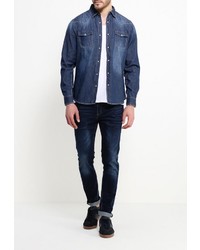 Мужская синяя джинсовая рубашка от Alcott