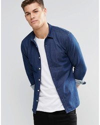 Мужская синяя джинсовая рубашка от Asos