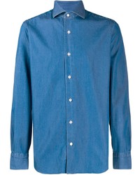 Мужская синяя джинсовая рубашка от Barba