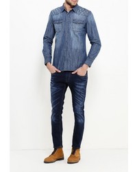 Мужская синяя джинсовая рубашка от Biaggio