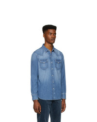 Мужская синяя джинсовая рубашка от Ralph Lauren Purple Label
