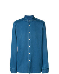 Мужская синяя джинсовая рубашка от Borriello