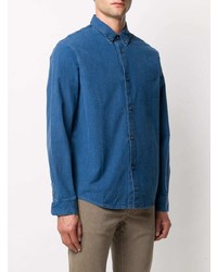 Мужская синяя джинсовая рубашка от A.P.C.