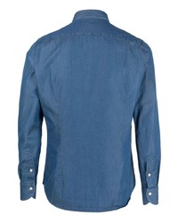 Мужская синяя джинсовая рубашка от Tintoria Mattei