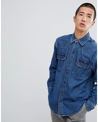 Мужская синяя джинсовая рубашка от Calvin Klein