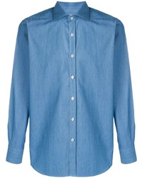 Мужская синяя джинсовая рубашка от Canali
