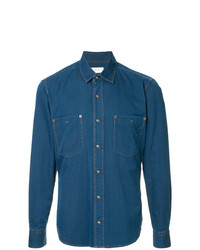 Мужская синяя джинсовая рубашка от Cerruti 1881