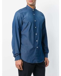 Мужская синяя джинсовая рубашка от Dell'oglio