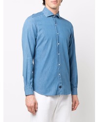 Мужская синяя джинсовая рубашка от Fay
