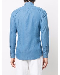 Мужская синяя джинсовая рубашка от Fay