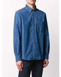 Мужская синяя джинсовая рубашка от Aspesi