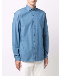 Мужская синяя джинсовая рубашка от Xacus