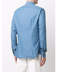 Мужская синяя джинсовая рубашка от Xacus