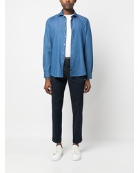 Мужская синяя джинсовая рубашка от Fay