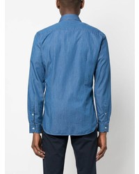Мужская синяя джинсовая рубашка от Fay