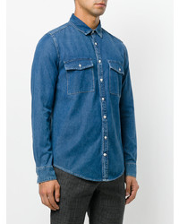 Мужская синяя джинсовая рубашка от MSGM