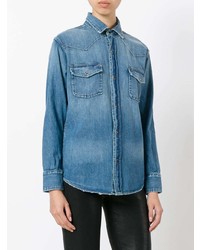 Женская синяя джинсовая рубашка от Current/Elliott