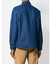 Мужская синяя джинсовая рубашка от A.P.C.