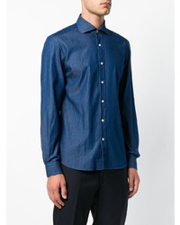 Мужская синяя джинсовая рубашка от Fay