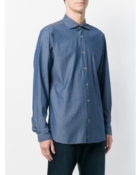 Мужская синяя джинсовая рубашка от Borriello
